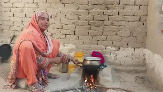 Punjabi Village Morning | Desert Woman Breakfast To Tea & Bread In Morning | Traditional Breakfast