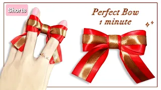 Shorts How to tie the perfect bow | DIY ribbon bow | How to make simple satin bow Gift Wrapping Land