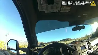 WEB EXTRA: NHP bodycam video shows suspect ramming into police vehicle at Red Rock