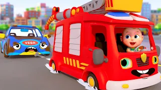 Wheels Go Round - Wheels On The Bus - 911 Police Song | Super Sumo Nursery Rhymes & Kids Songs