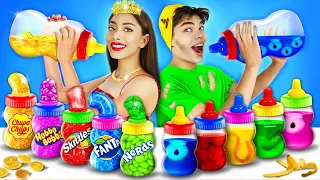 HONEY JELLY Rich VS Broke Challenge | Bottle Candy Drink Mukbang by RATATA CHALLENGE