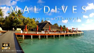 4K MALDIVES Sun Siyam Olhuveli Beach & Spa Resort MALDIVES! Beautiful Sunny Day! #timelinetravel