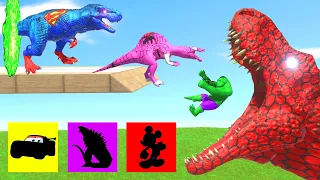 Indominus Rex vs Godzilla Heisei Carnotaurus vs Allosaurus Who Can Surviver ?