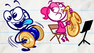 "A Cymbal Plan" Pencilmate and Pencilmiss Play the GREATEST Symphony! | Pencilmation Cartoons!