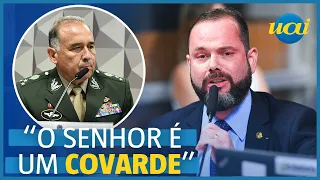 Jorge Seif chama general do Exército de "covarde" em CPMI