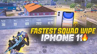 FASTEST SQUAD WIPE💥IPHONE 11 SMOOTH + EXTREME PUBG / BGMI TEST 2024⚡️5 FINGER GAMEPLAY