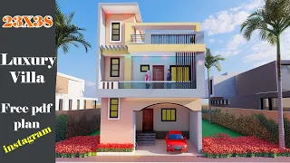 3 बैडरूम घर का नक्शा ||  Bedroom House Plan(EAST  Facing) || 23X38 House Plan || 3D House Design 🏠