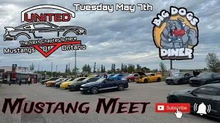 United Mustangs of Ontario May 7th Weekly Tuesday Meet at Big Dogs Diner, Paris Ontario.