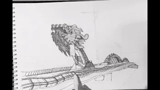 Ký hoạ phong cảnh [Sketch]  Cầu Rồng - Đà Nẵng- Việt Nam ( Dragon bridge )