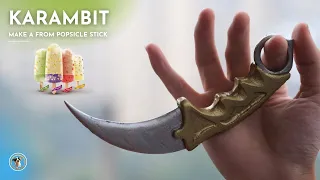 How to make Karambit knife CSGO from popsicle sticks