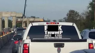 Woman with crude anti-Trump truck decal arrested for fraud