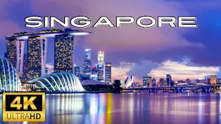 FLYING OVER SINGAPORE (4K UHD) - Relaxing Music Along With Beautiful Nature Videos - 4K Video HD