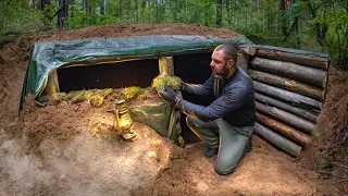 Bury a large dugout, Shelter building, Log cabin underground, building no talking
