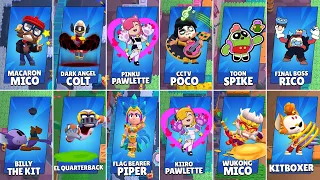 ALL 3 BRAWLERS & SKINS IN THIS UPDATE | Mico, Kit, Larry, Lawrie & More ..