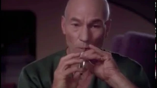 Picard plays the flute