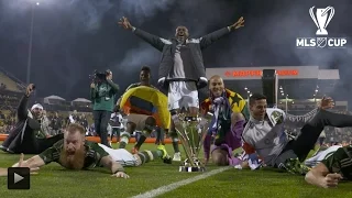 The Portland Timbers celebrate winning the 2015 MLS Cup in Columbus