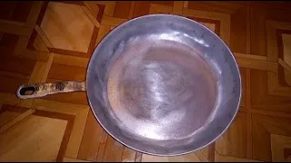 чистим сковороду болгаркой.
