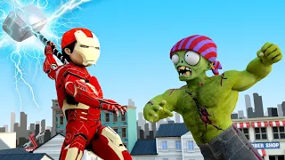 IronMan Nick vs Hulk Zombie Mutation - Scary Teacher 3D SuperHero Animation