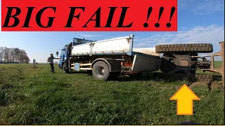 excavator FAIL!!!! climbing on truck without ramps #excavatorfail