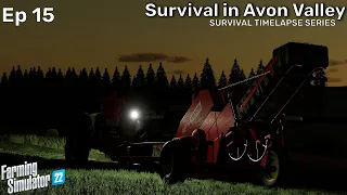 BALING BY DARK! | SURVIVAL IN AVON VALLEY - Ep15 - FS22 Survival Timelapse Series starting with $0.