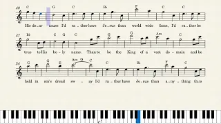 Easy Piano Hymn Tutorial: How to Play I'd Rather Have Jesus, Notes + Lyrics