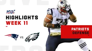 Patriots Defense Stops Eagles w/ 5 Sacks | NFL 2019 Highlights
