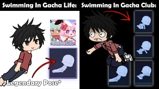 Swimming in Gacha Life Vs Swimming in Gacha Club