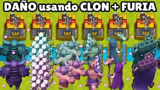 WHICH CARD DOES MORE DAMAGE using CLONE + RAGE? | CLASH ROYALE OLYMPICS