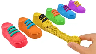 Satisfying Video l How To Make Kinetic Sand Shoes Cutting ASMR | Zon Zon