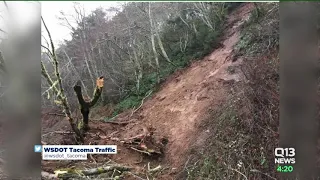 Mudslide, downed trees block off SR-109 near Hoquiam