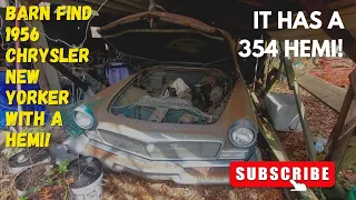 METAL MAN FOUND A 1956 CHRYSLER NEW YORKER IN A BARN WITH A 354 HEMI IN IT!