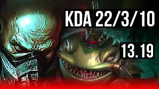 URGOT vs TAHM KENCH (TOP) | 22/3/10, Legendary, 900K mastery | KR Master | 13.19