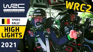 Renties Ypres Rally Belgium 2021 : WRC2 HIGHLIGHTS Day 2 : Co Driver Uses Handbrake!