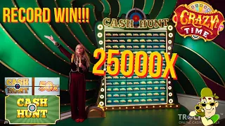 25000X CRAZY TIME NEW RECORD WIN!!🤑 25000X CASH HUNT!!