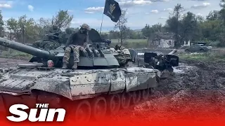 Captured tank pulls newly captured howitzer as Ukraine benefits off abandoned Russian equipment