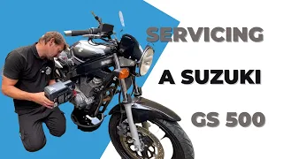 Servicing a Suzuki GS 500 Motorbike