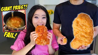 COUPLES COOKING CHALLENGE: GIANT MCDONALDS CHICKEN NUGGETS!!