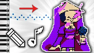 What SARVENTE Sounds Like on Piano - Draw and Listen - MIDI Art - How To Draw - Pixel Art - FNF mod