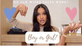 GENDER REVEAL + TESTING OLD WIVES TALES GENDER PREDICTIONS | Jasmine Tookes