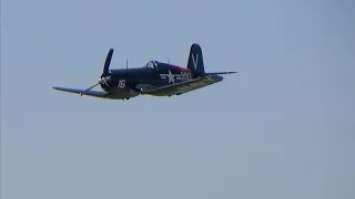 A-1 Skyraider and F-4 Corsair flybys! (Peru IL airshow 2024)#aviation #aircraftspotting #airshow