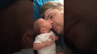 Baby confuses nose for nipple