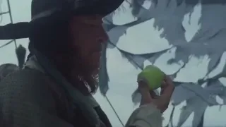 Barbossa throws his apple AGAIN!