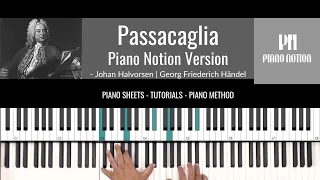 Passacaglia - Handel - Halvorsen (Sheet Music - Piano Solo - Piano Cover - Tutorial)