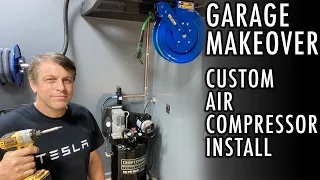 GARAGE CUSTOM DETAIL AIR COMPRESSOR INSTALLATION. COXREELS EZCOIL