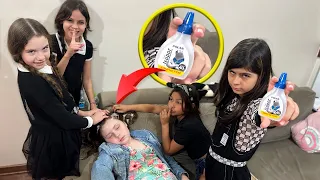 A Gangue da Wandinha passou cola no cabelo da Aninha!