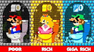 Toilet Prank: Mario, Luigi and Peach Challenge Poor To Rich, Giga Rich  Toilet! | Game Animation