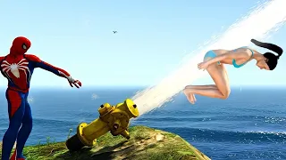 GTA 5 Water Ragdolls | SPIDERMAN Jumps/Fails (Euphoria physics | Funny Moments) #7