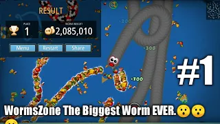 WORMSZONE.IO #1 BIGGEST SLITHER SNAKE TOP 01 / Epic Worms Zone Best Gameplay! #1