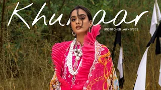 Adan's libas Khumaar Unstitched Embroidered lawn collection 2023 | Adan's libas summer collection