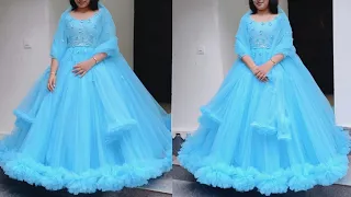 DIY:Designer wedding gown cutting and stitching/Cinderella/party wear dress/princes dress